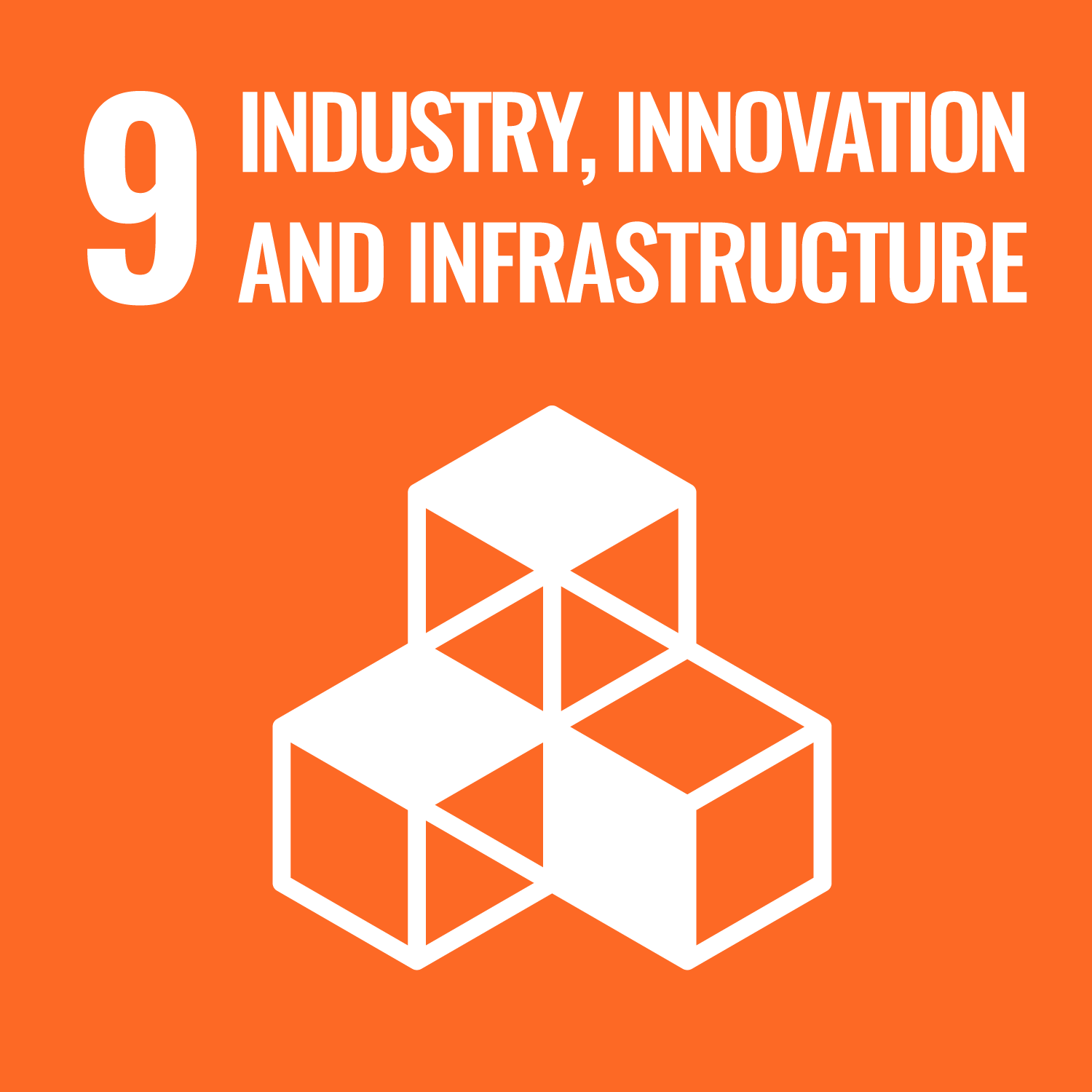 Sustainable Development Goal 09 logo: Industry, innovation and infrastructure