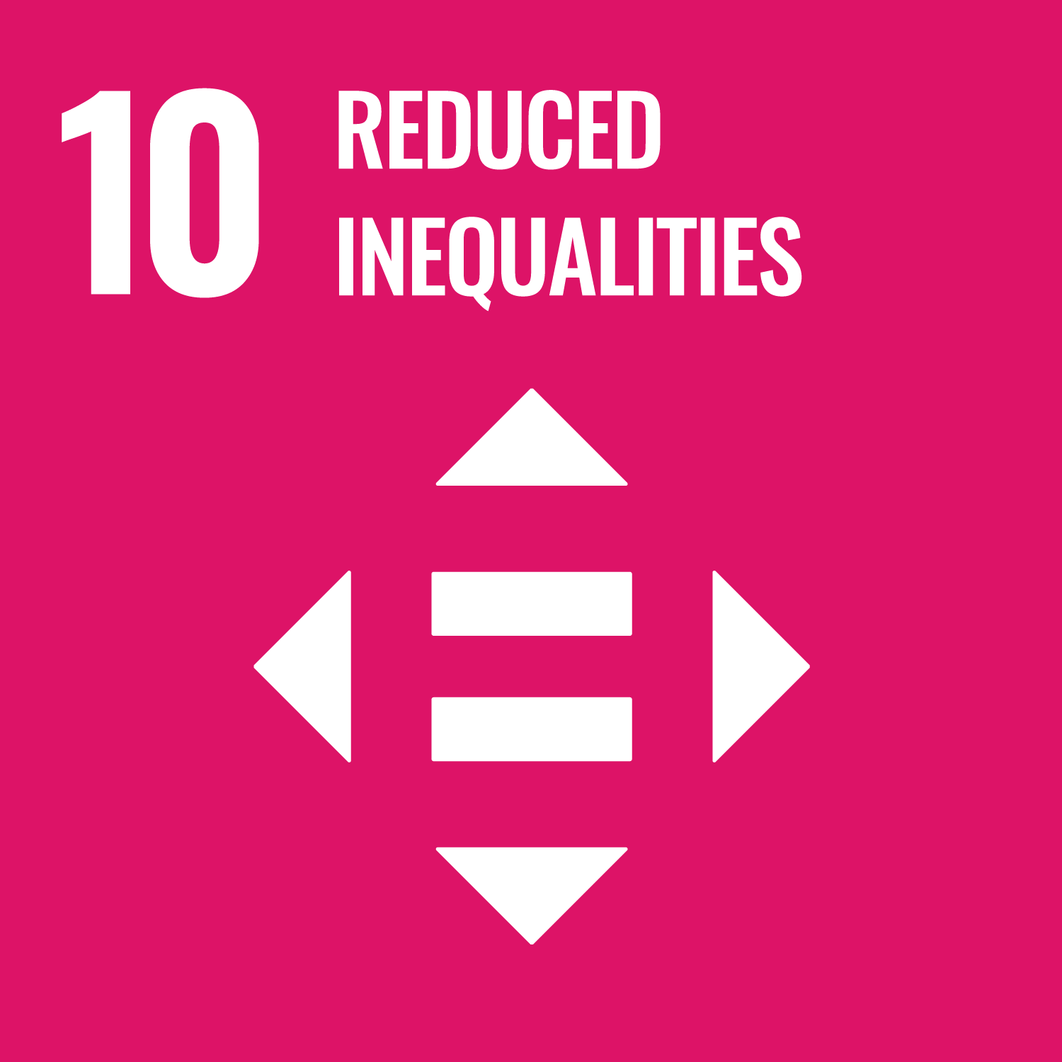 Sustainable Development Goal 10 logo: Reduced inequalities
