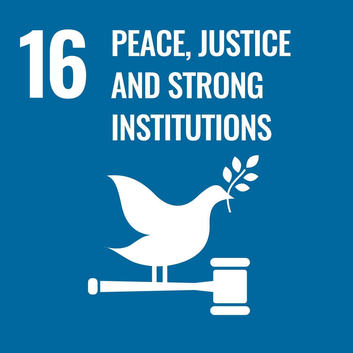 Sustainable Development Goal 16 logo: Peace, justice and strong institutions