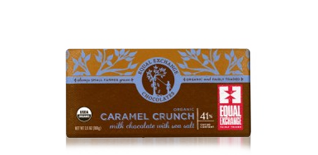 An Equal Exchange fairtrade certified chocolate bar