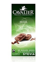 A bar of Cavalier fairtrade chocolate in a green package