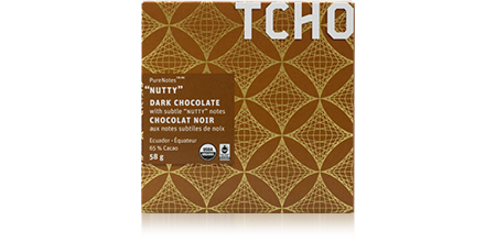 A Tcho fairtrade certified chocolate bar