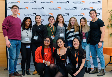 A group of World Vision Youth volunteers