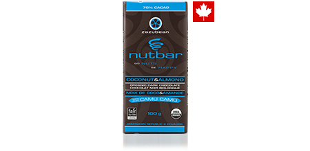 A Zazubean fairtrade certified chocolate bar