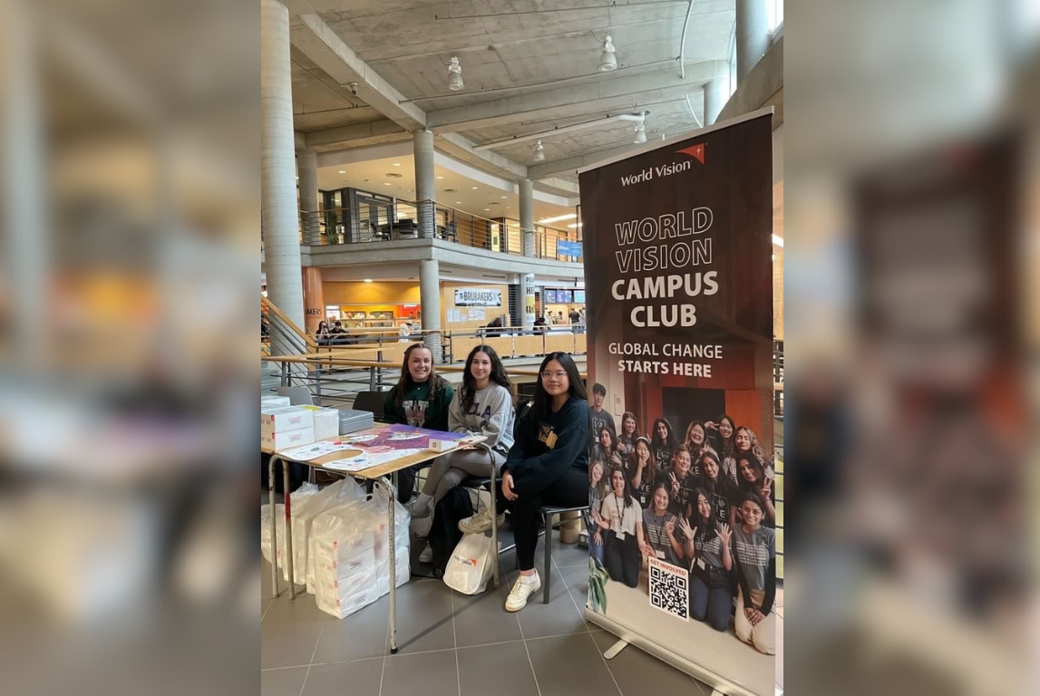 The University of Waterloo World Vision Club exhibiting for the national NoChildForSale Campaign in partnership with Carling Jackson to advocate against global child labour.