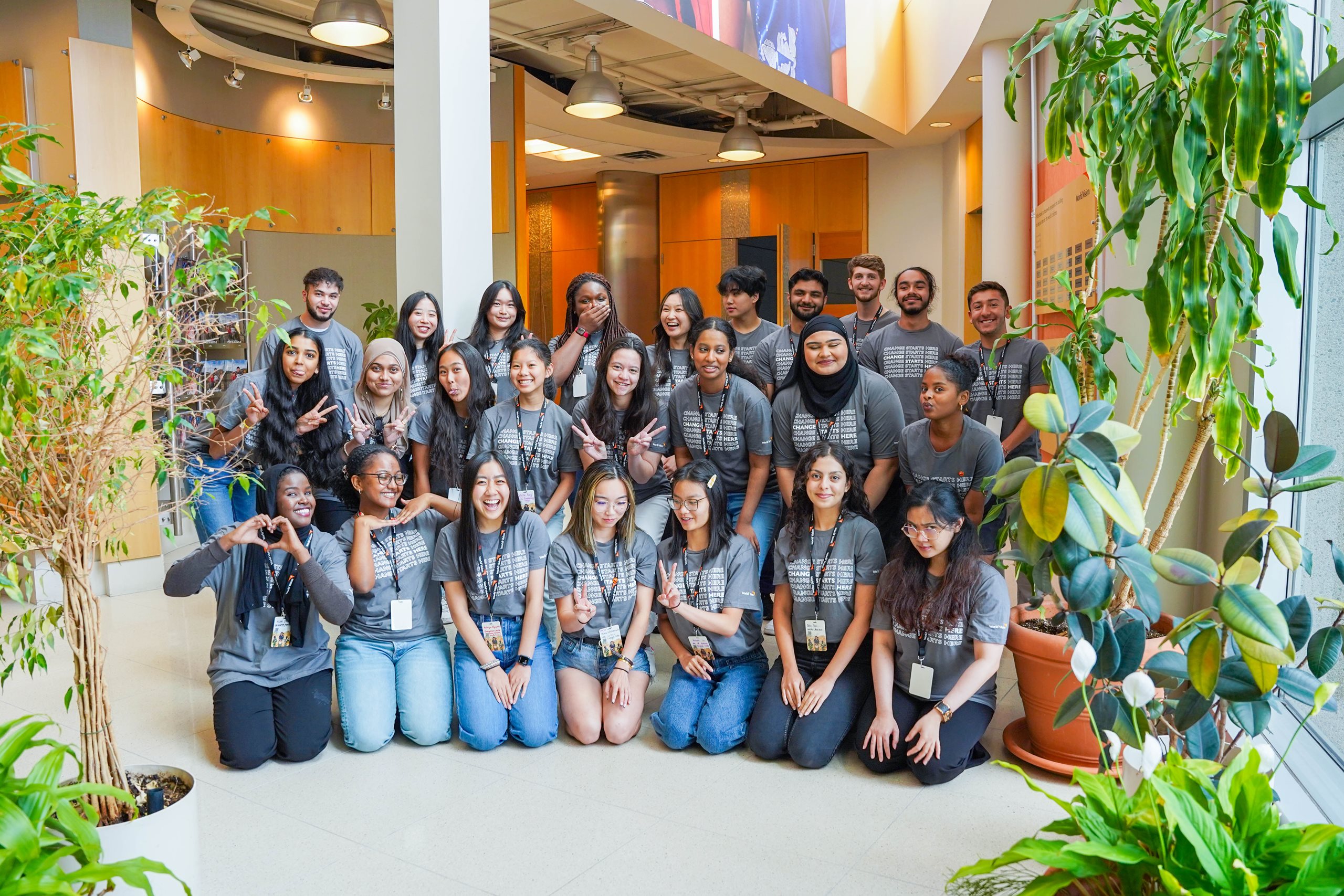 The World Vision Youth Leaders Cohort for 2023-2024 at the annual National Youth Orientation at the World Vision Canada head office in Mississauga, Greater Toronto.