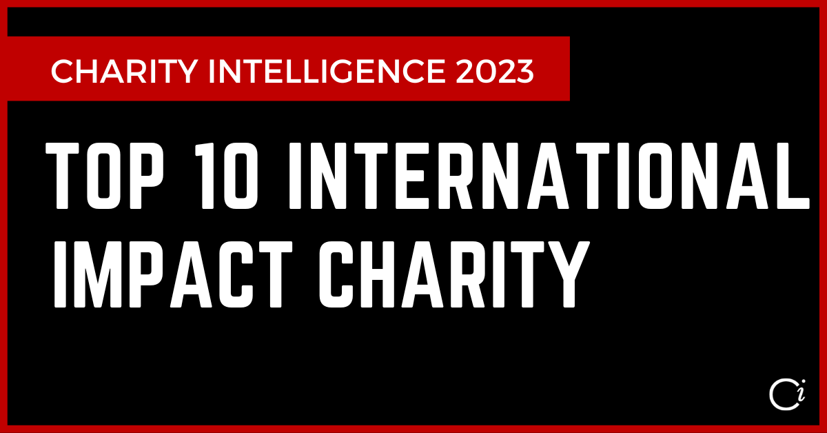 Charity Intelligence logo for the top 10 international impact charities.