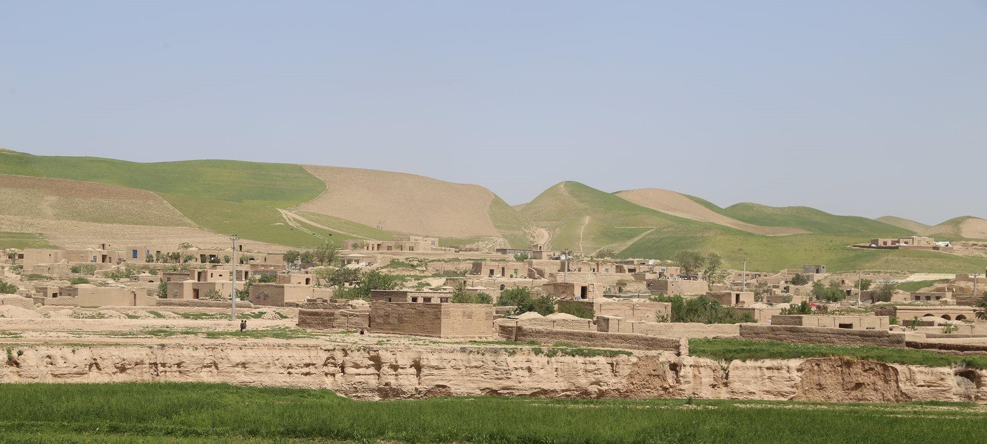 Landscape and clay houses in Afghanistan.