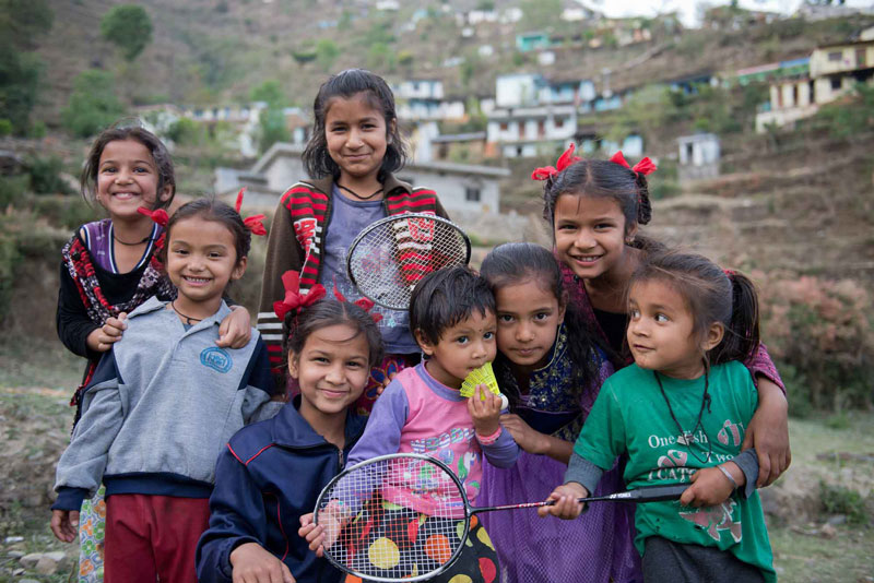 A group of children in India