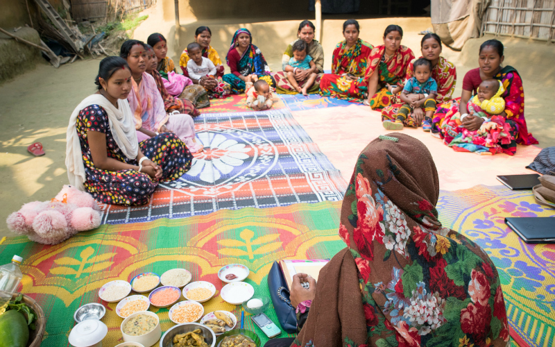 Ajmira teaches women about nutritious food