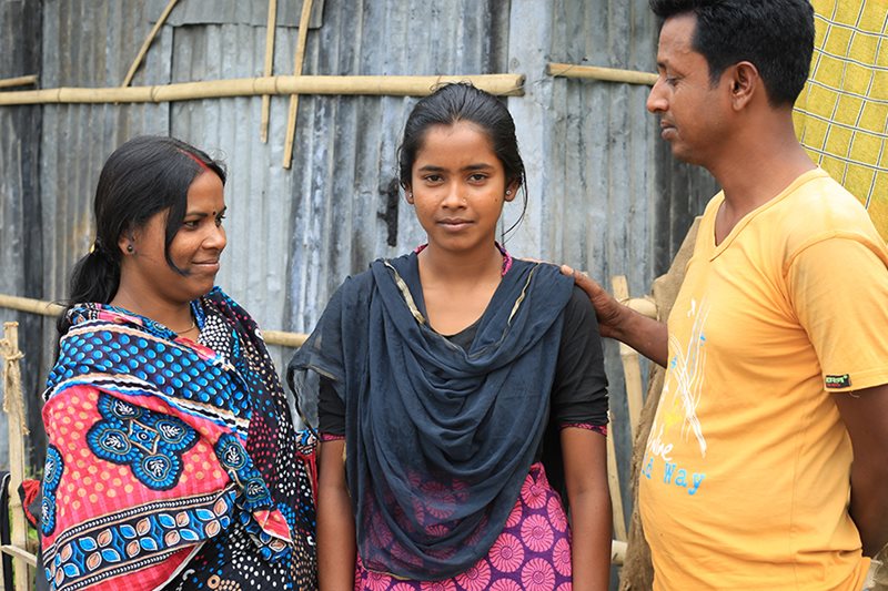 World Vision partners with families to help them understand the negative effects that early marriage can have on a young girl’s life. Nilanjona’s parents have decided to allow their daughter to continue with her education.