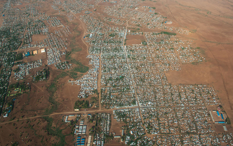 an aerial view of Kakuma refugee camp.