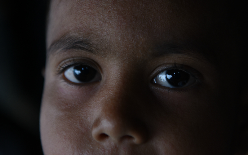 Close up of child's eyes