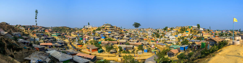 A panoramic view of a refugee camp in Cox's Bazaar, Bangladesh