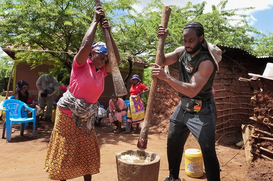 (CFL Player, Dejon Brissett in Mahoo, Kenya)